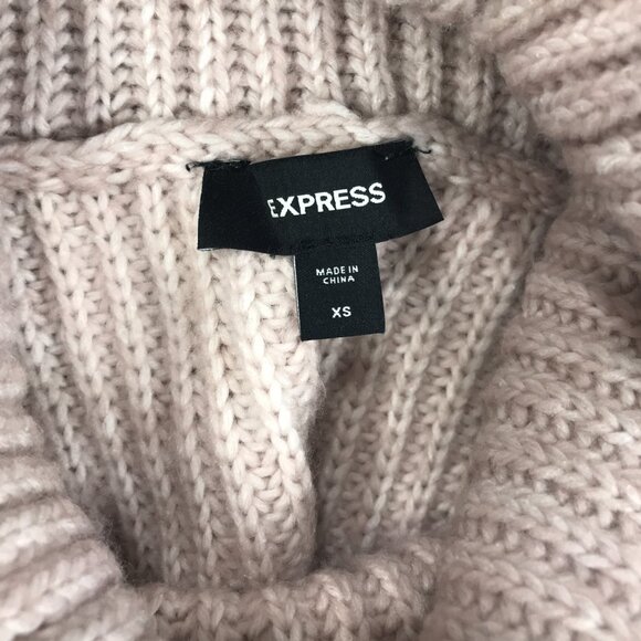 Express Sweater Vest Women's XS Pink Chunky Knit Cowl Turtleneck Sleeveless Soft - Picture 3 of 8